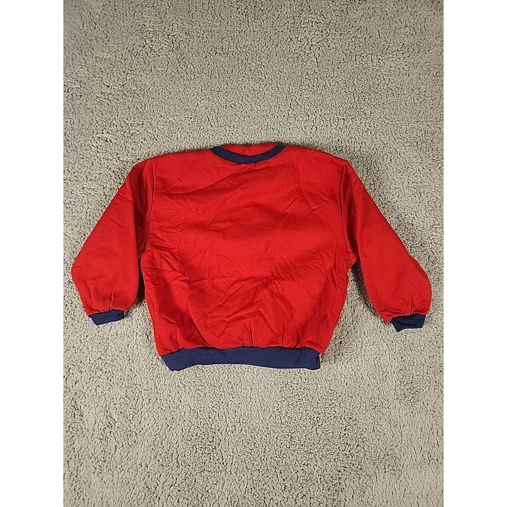 Vintage OshKosh B'gosh Red Sheep Applique Sweatshirt 4T Made in USA NWT